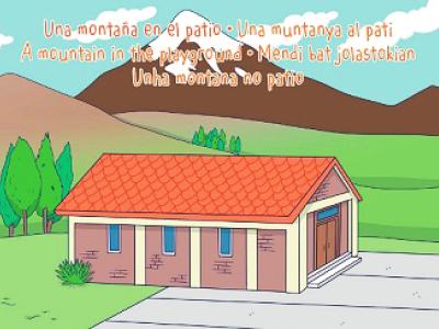 Una montaña en el patio